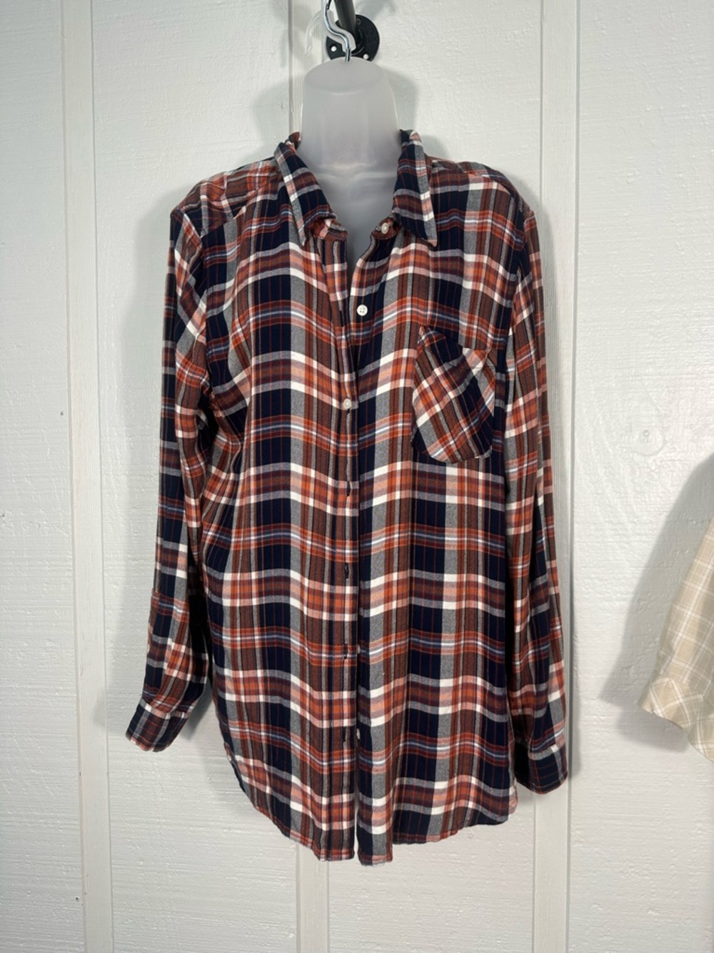 Lucky Brand Brown Plaid Long Sleeve Shirt Size XL EUC